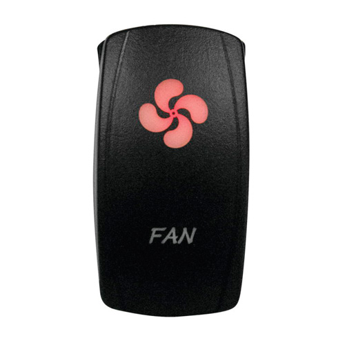 DragonFire Racing Laser-Etched Dual LED Switch, Fan On/Off, Red