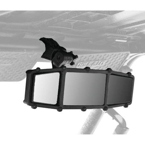 ATV/UTV Tek Elite Series Black Center Rear View Mirror with Dual Blindspot Mirrors